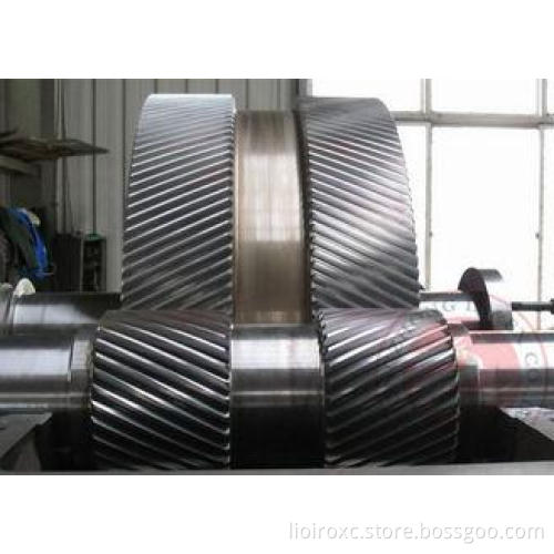two large gears Open Die Forging Alloy steel cement mill gr